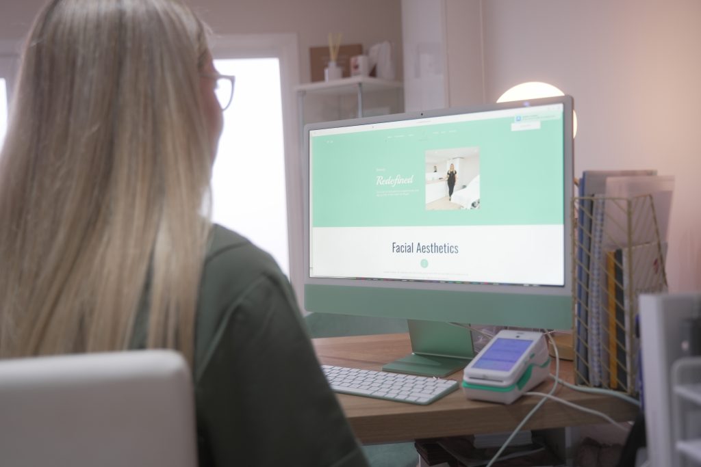 Aesthetic clinic marketing specialist Sarah McDonald reviewing a clinic's website and search visibility